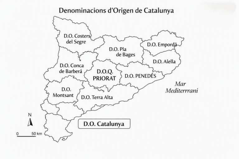 Mapa D.O. Cataluña